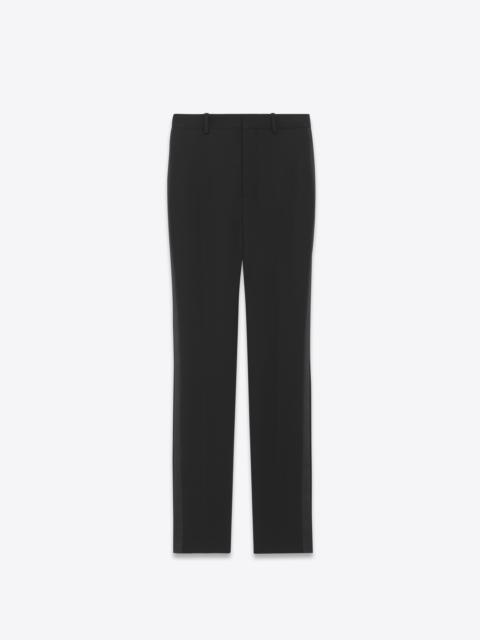 SAINT LAURENT high-waisted tuxedo pants in grain de poudre