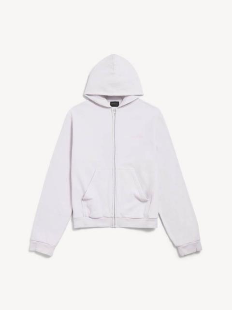 BALENCIAGA Women's Balenciaga Back Zip-up Hoodie Regular Fit in Dirty White/baby Pink