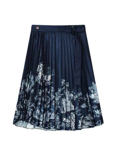 FILA (WMNS) FILA Casual Long Skirt 'Navy White' F11W238307F-ZA
