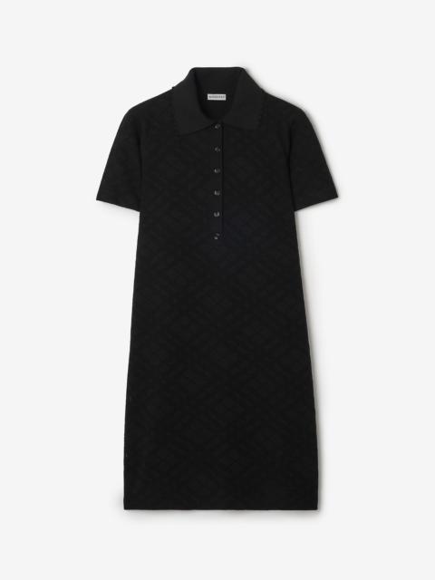 Burberry Check Wool Silk Polo Shirt Dress