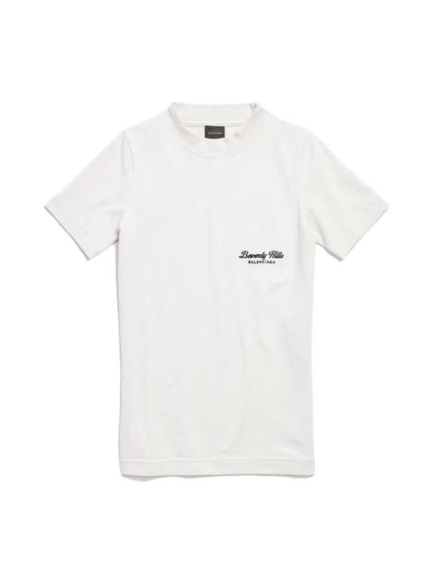 BALENCIAGA Women's Beverly Hills T-shirt Fitted in Off White/black