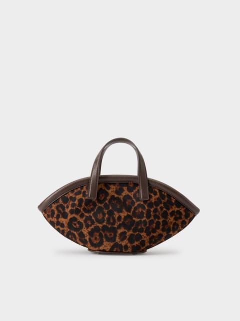 SIMONMILLER Haircalf Mini Mercado Tote In Choco Brown Leopard