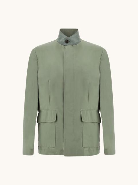 Paul & Shark TYPHOON® PLATINUM CAR COAT WITH AQUALEATHER SUEDE DETAILS