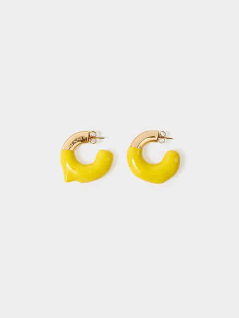 SMALL RUBBERIZED EARRINGS GOLD / yellow