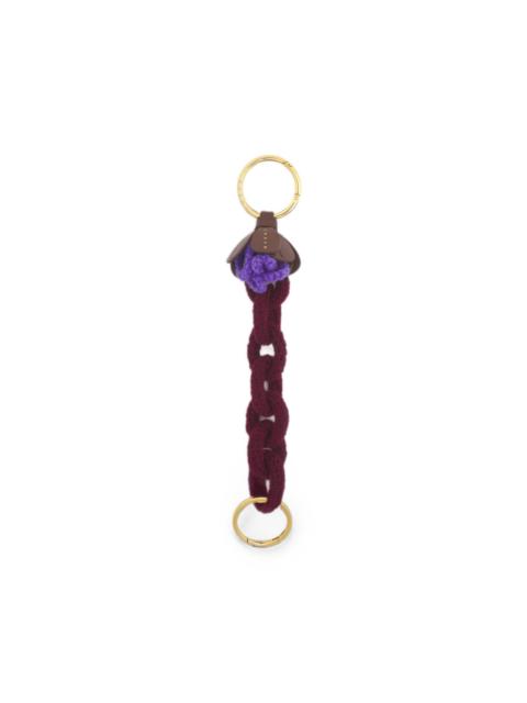 Marni red and purple wool crochet keyring