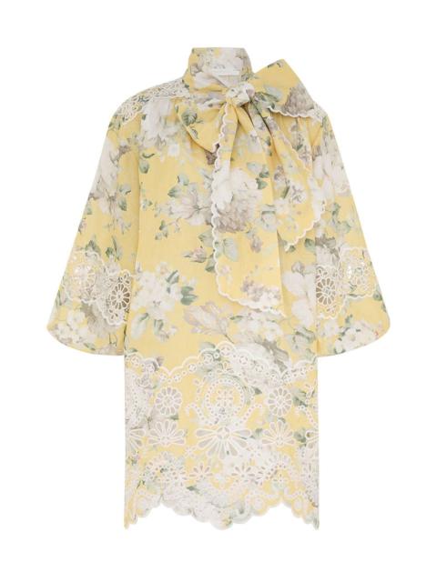 Zimmermann ACACIA BRODERIE TIE MINI DRESS