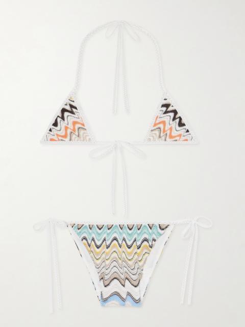 Missoni Mare Striped Crochet-knit Triangle Bikini