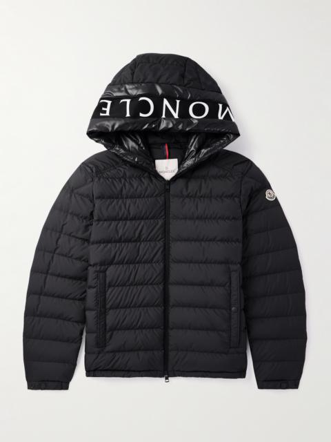 Moncler Logo-Print Quilted Shell Hooded Down Jacket