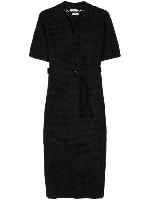 Brunello Cucinelli belted crochet midi dress