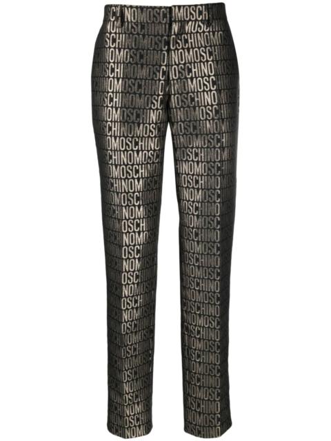 Moschino slim-cut logo-print trousers