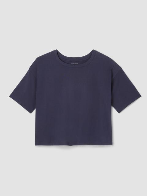 EILEEN FISHER Pima Cotton Stretch Jersey Crew Neck Tee