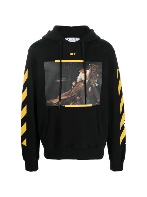 Caravaggio print hooded sweatshirt