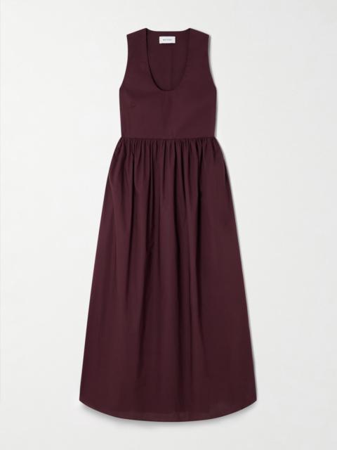 MATTEAU Gathered Organic Cotton-poplin Midi Dress