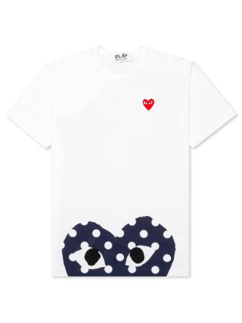 Comme des Garçons PLAY 심장 인쇄 면 T 셔츠