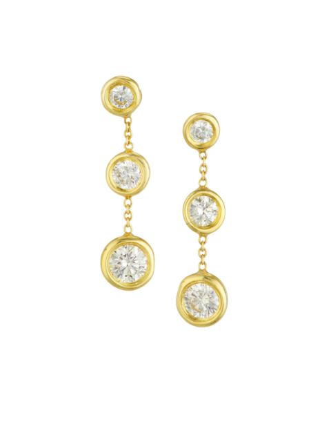 ROBERTO COIN Women's 18K Yellow Gold & Diamond Triple-Drop Earrings - Yellow Gold