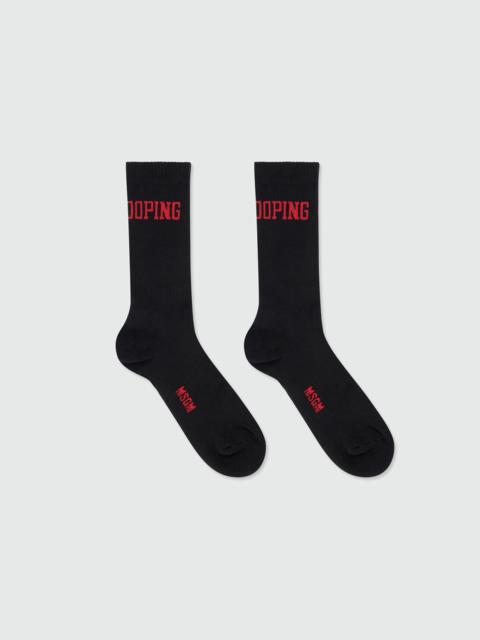 MSGM Black jacquard graphic socks