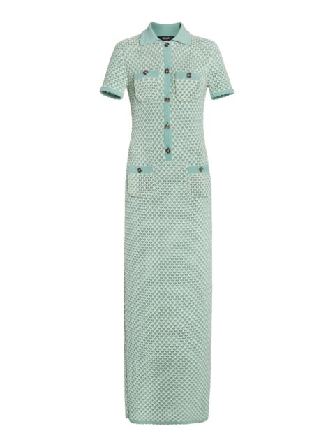 VERSACE Crocheted Compact Cotton Midi Dress green