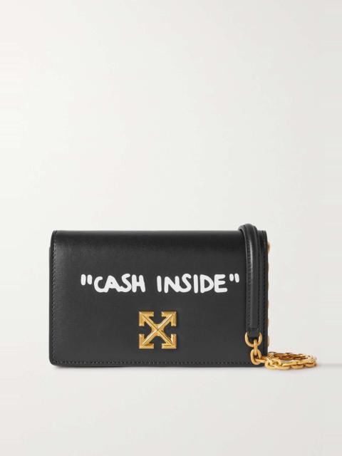 Off-White Jitney 0.5 printed embellished leather shoulder bag