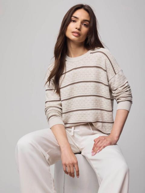 Splendid Georgie Cashblend Stripe Pointelle Sweater
