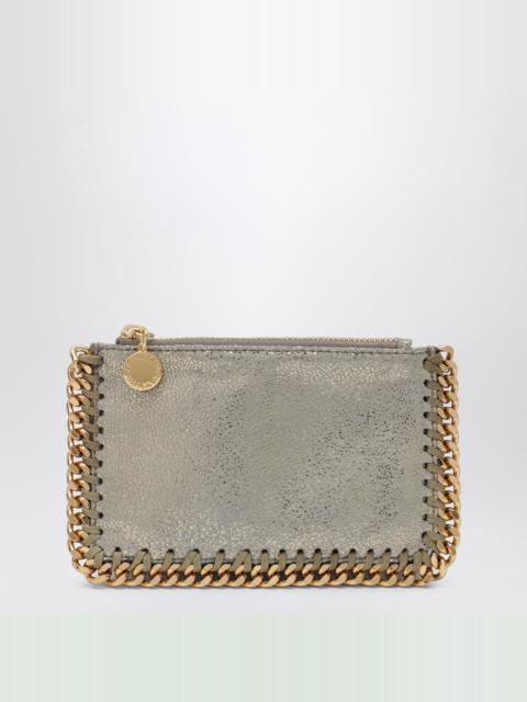 Stella McCartney Falabella Card Holder in Metallic Pyrite