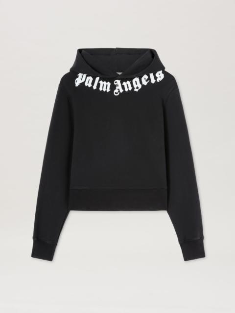 Palm Angels Neck logo Fitted hoodie
