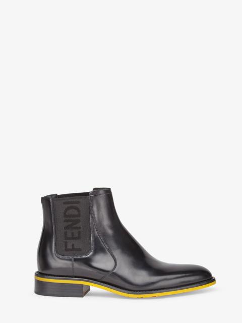 FENDI Black leather Chelsea boots