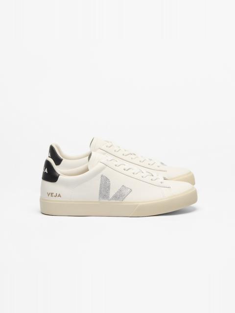VEJA CAMPO LEATHER WHITE SILVER BLACK