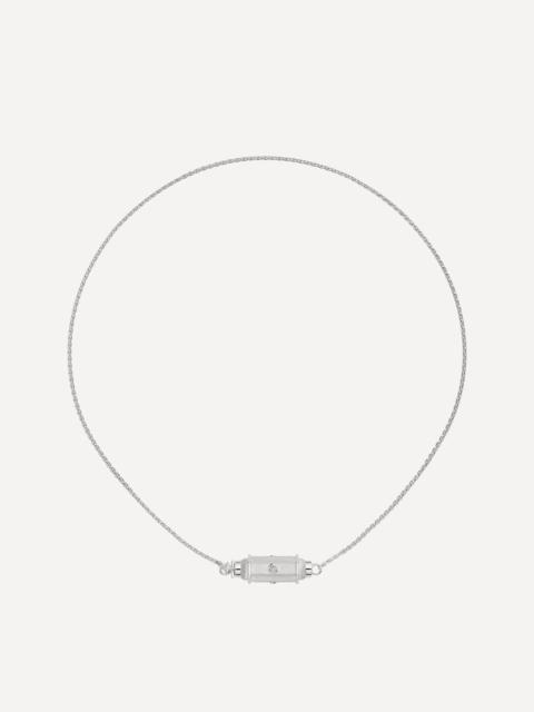 MARIE LICHTENBERG 18ct White Gold Diamond Micro Coco Locket Necklace