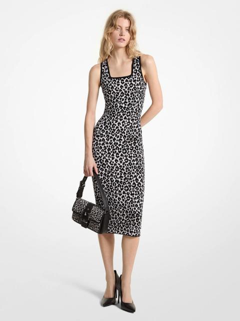 MICHAEL KORS Leopard Jacquard Knit Dress