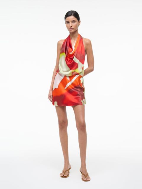 STAUD STAUD LIORA SILK DRESS RED ZONE