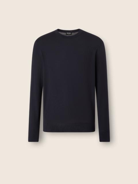 ZEGNA NAVY BLUE 15MILMIL15 WOOL CREWNECK