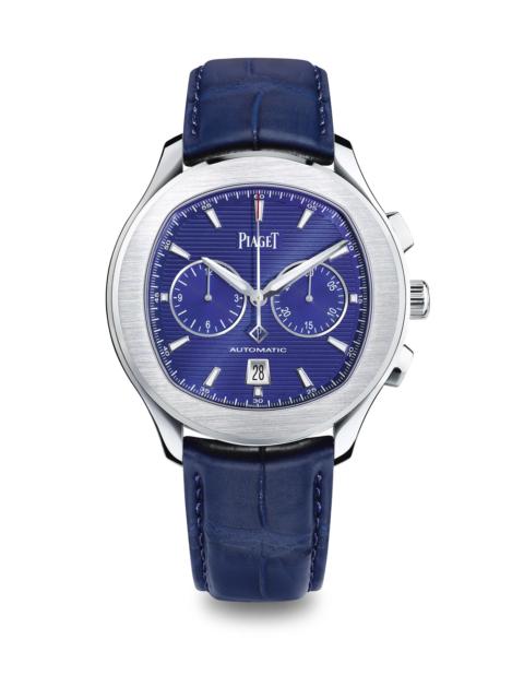 Piaget Women's Polo S Chronograph Alligator Strap Watch - Blue