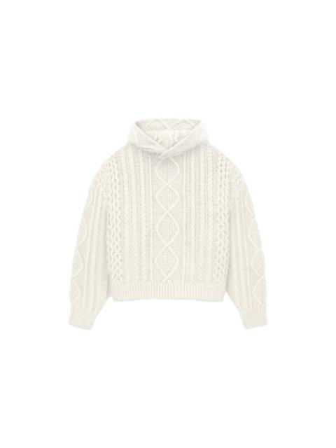 Fear of God Essentials FW23 Cable Knit Hoodie 'Cloud Dancer' 192BT234391F