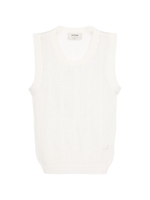 SYSTEM round-neck open-knit tank top