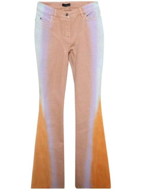 MUGLER gradient-effect flared jeans