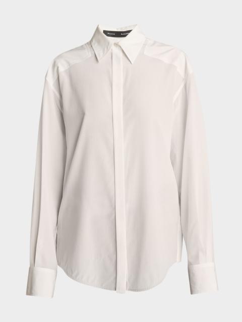 Demi Button-Down Stretch Silk Viscose Blouse