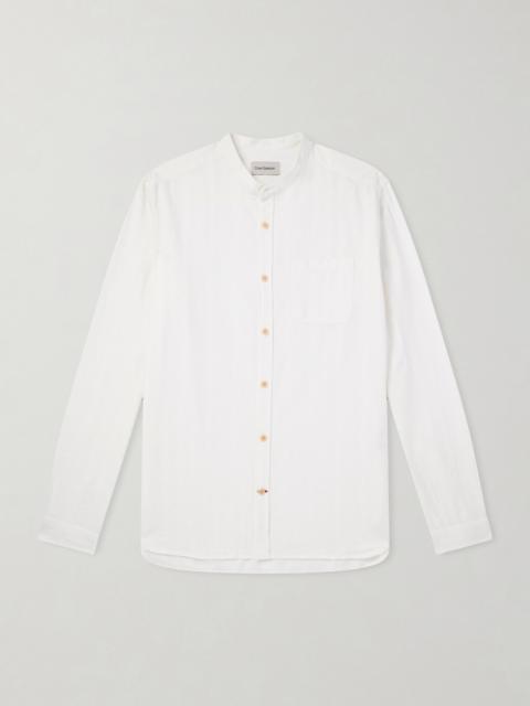 Oliver Spencer Grandad-Collar Striped Cotton Shirt