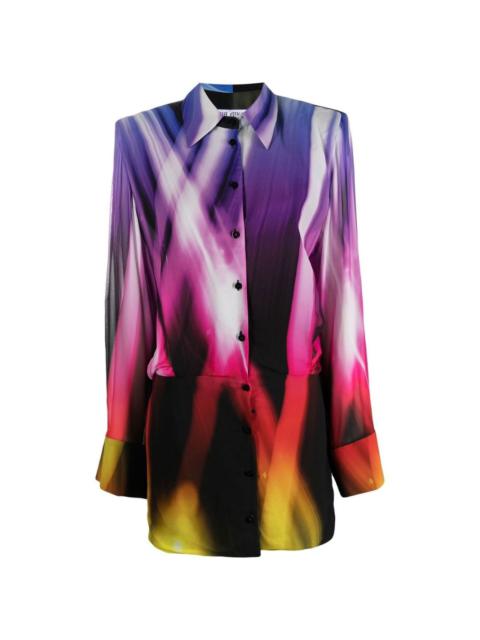 abstract-print shirtdress