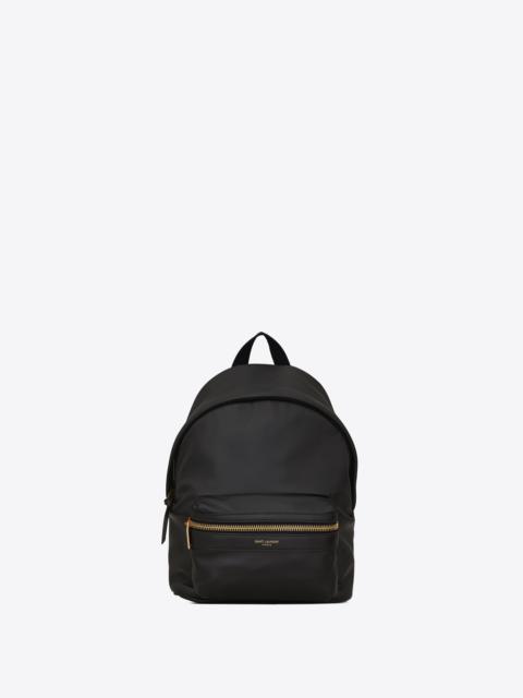 SAINT LAURENT city toy backpack in smooth leather and canvas