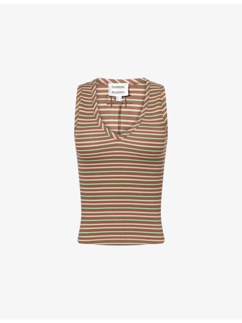 DAMSON MADDER. Arlea Striped Cotton-Blend Top