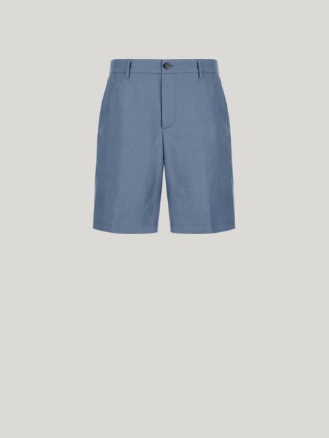 Canali AIR FORCE BLUE LINEN AND SILK SHORTS