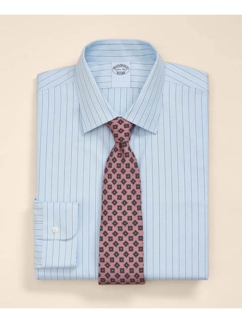 Brooks Brothers Supima® Cotton Non-Iron Herringbone Ainsley Collar Striped Dress Shirt