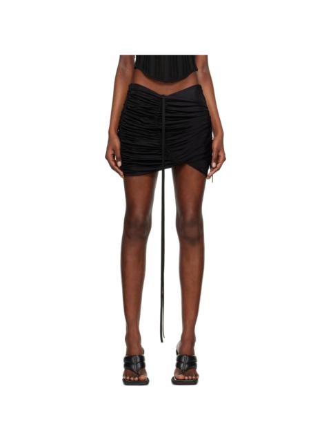 ANDREĀDAMO Black Gathered Miniskirt