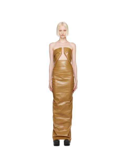 Rick Owens Tan Porterville Prong Denim Maxi Dress