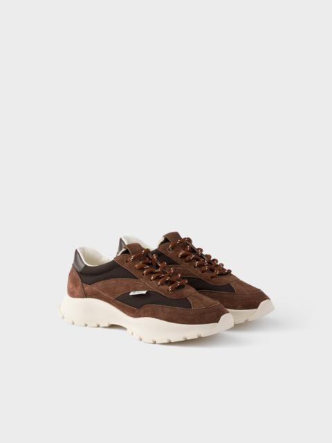 Prada Mesh fabric and suede sneakers