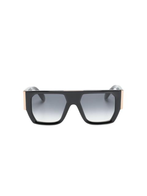 logo-lettering rectangle-frame sunglasses