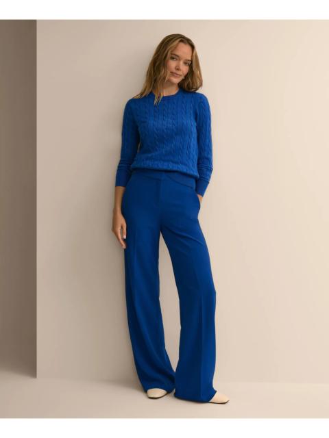 Brooks Brothers Fine Crepe Wide-Leg Pant