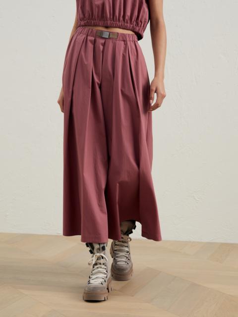 Brunello Cucinelli Lightweight poplin full skirt with shimmer buckle