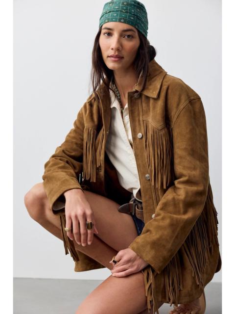 FREE PEOPLE We The Free Fringe Out Suede Jacket