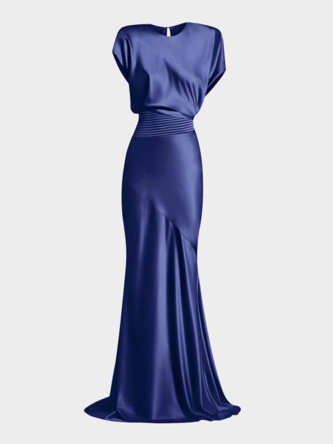 ZHIVAGO Bond Draped Stretch Satin Mermaid Gown